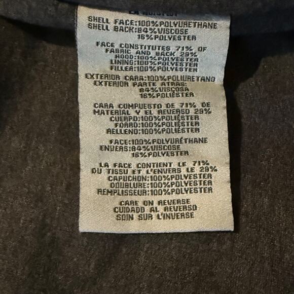 Mens Levis Black Faux Leather Jean Jacket Lined Zip Up Hooded Size Large $140 - Picture 12 of 14